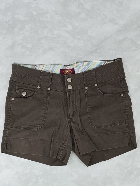 One One Pants - Women's Dark Brown Denim-Style Jean Shorts